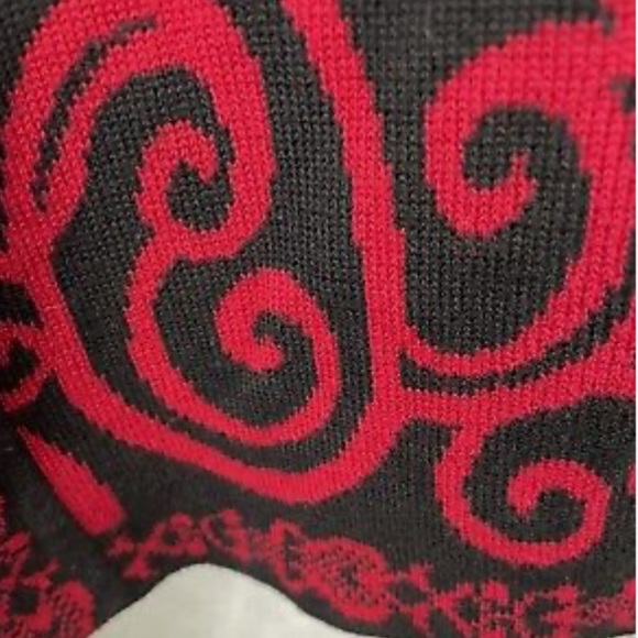 Christopher & Banks Open Front Sweater Size Medium Red Black Floral Print - Picture 5 of 8